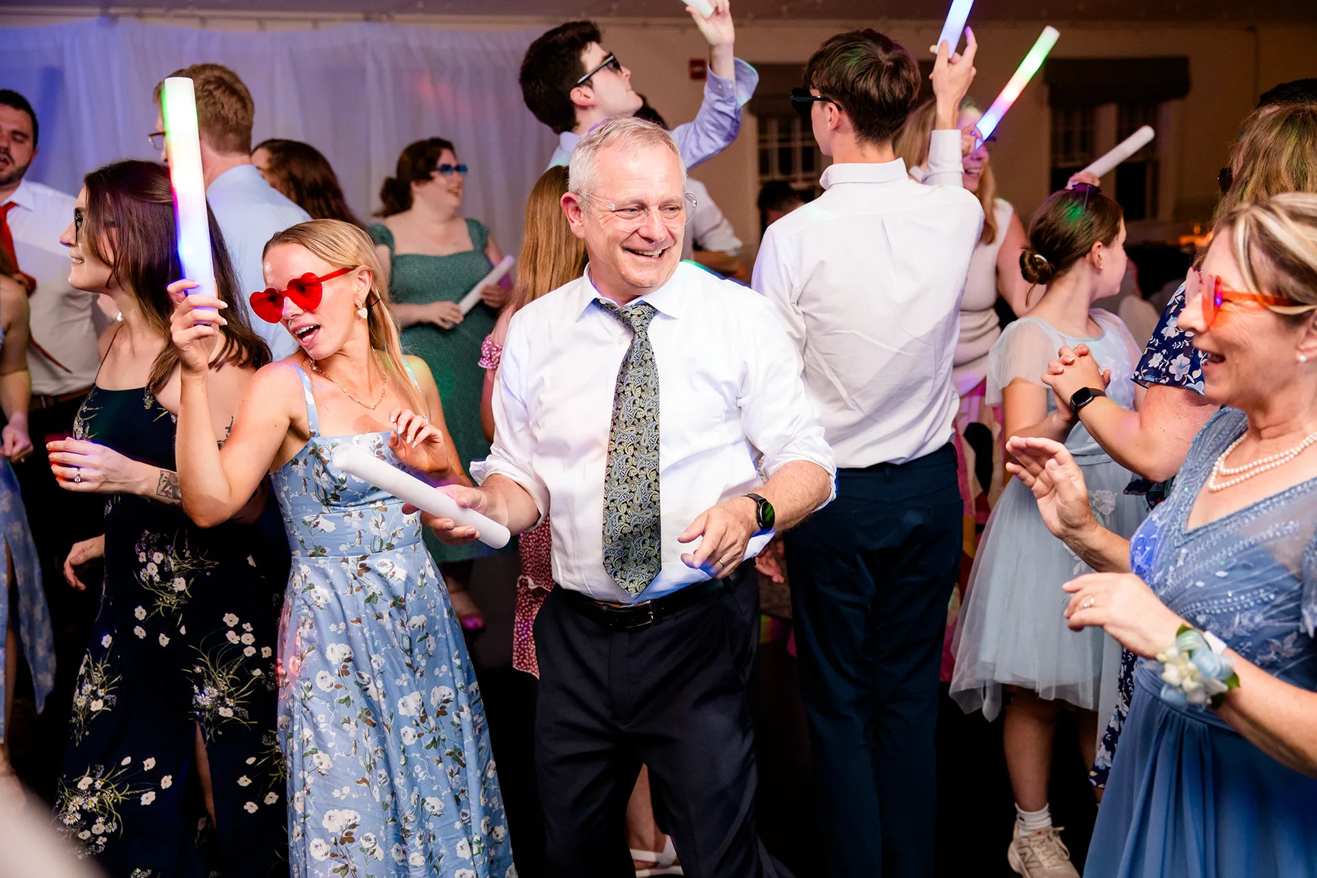 maine wedding photography meghan phil 61 A dad dances during a wedding reception at the Atlantic Oceanside Hotel & Event Center in Bar Harbor, Maine.