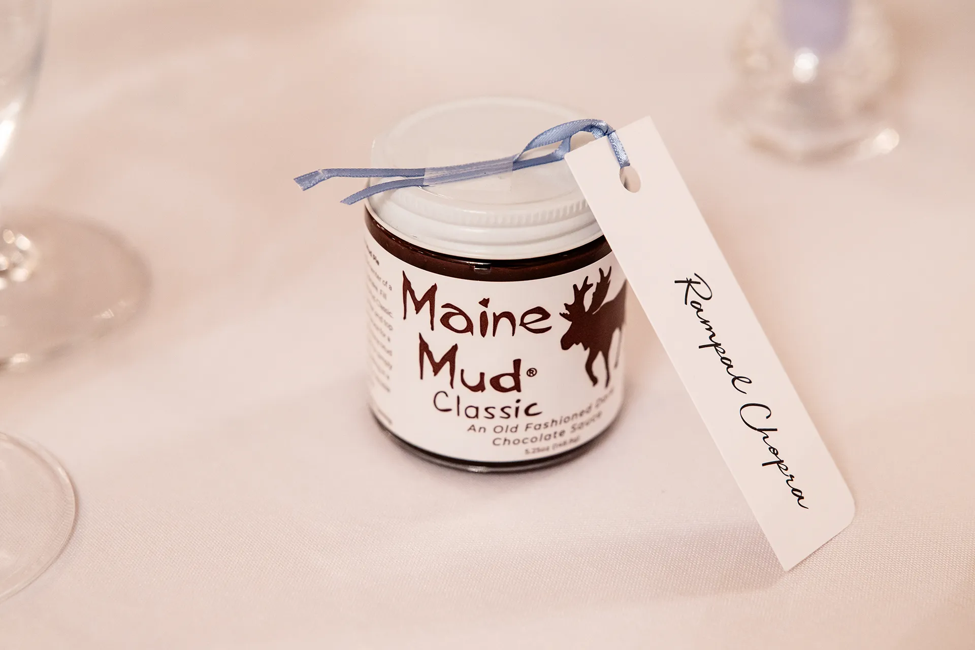 A closeup of a wedding favor for a reception at the Nonantum Resort in Kennebunkport, Maine.